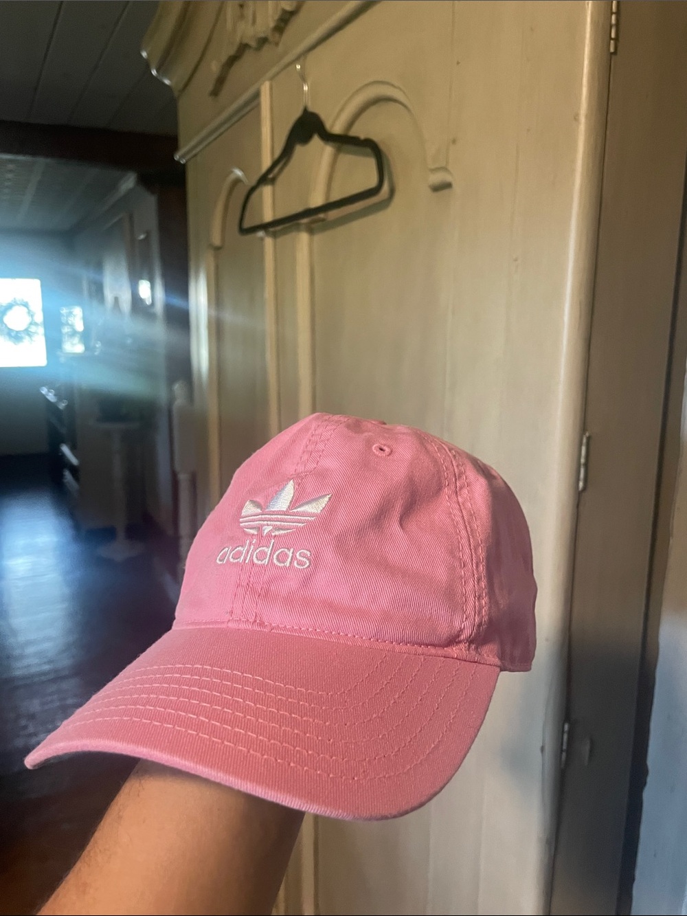 adidas Pink Trefoil Baseball Cap with White Logo